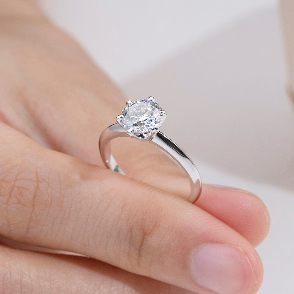 2ct Lab-Grown Diamond Solitaire Ring in 18K White Gold