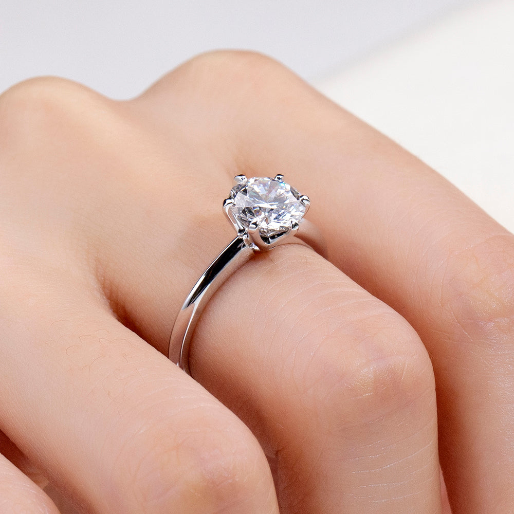 2ct Lab-Grown Diamond Solitaire Ring in 18K White Gold