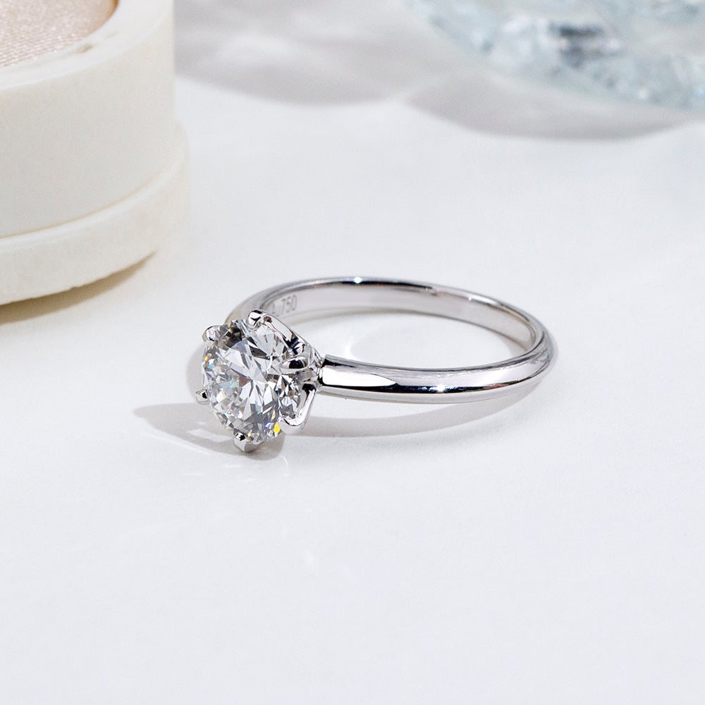2ct Lab-Grown Diamond Solitaire Ring in 18K White Gold
