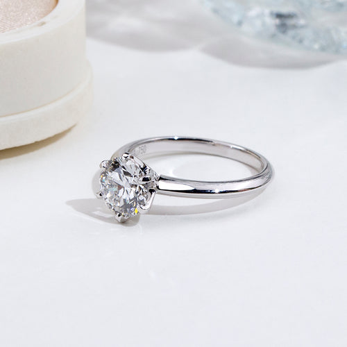 2ct Lab-Grown Diamond Solitaire Ring in 18K White Gold