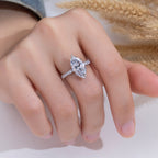 3ct Marquise Lab-Grown Diamond Pavé Ring in 18K White Gold US 6
