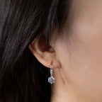 Classic 1ct Round Lab-Grown Diamond Drop Earrings in 9K White Gold