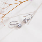 Classic 1ct Round Lab-Grown Diamond Drop Earrings in 9K White Gold