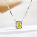 0.793ct Fancy Yellow Radiant Cut Lab Grown Diamond Necklace – 9K White Gold