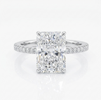 The Radiant Cut Statement Ring – 3ct Lab Diamond with Micro-Pave Silver Band