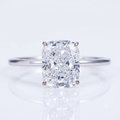 Cushion-Cut Solitaire Engagement Ring in White Gold 18K White Gold 1.5 ct