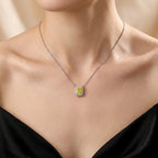 0.793ct Fancy Yellow Radiant Cut Lab Grown Diamond Necklace – 9K White Gold
