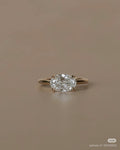 Custom 2ct Oval Pink Diamond Ring - Horizontal Set, 10K Yellow Gold (50% Deposit)