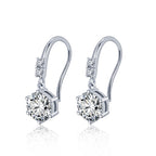 Classic 1ct Round Lab-Grown Diamond Drop Earrings in 9K White Gold