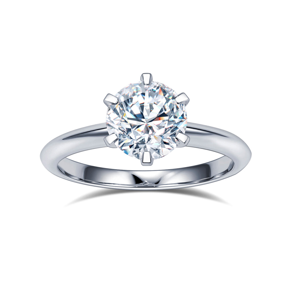 2ct Lab-Grown Diamond Solitaire Ring in 18K White Gold