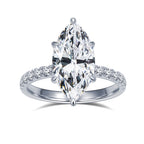 3ct Marquise Lab-Grown Diamond Pavé Ring in 18K White Gold US 6