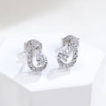 9K White Gold Lab-Grown Diamond Pear Cut Stud Earrings | Open Teardrop Diamond Halo Earrings for Women