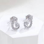 9K White Gold Lab-Grown Diamond Pear Cut Stud Earrings | Open Teardrop Diamond Halo Earrings for Women